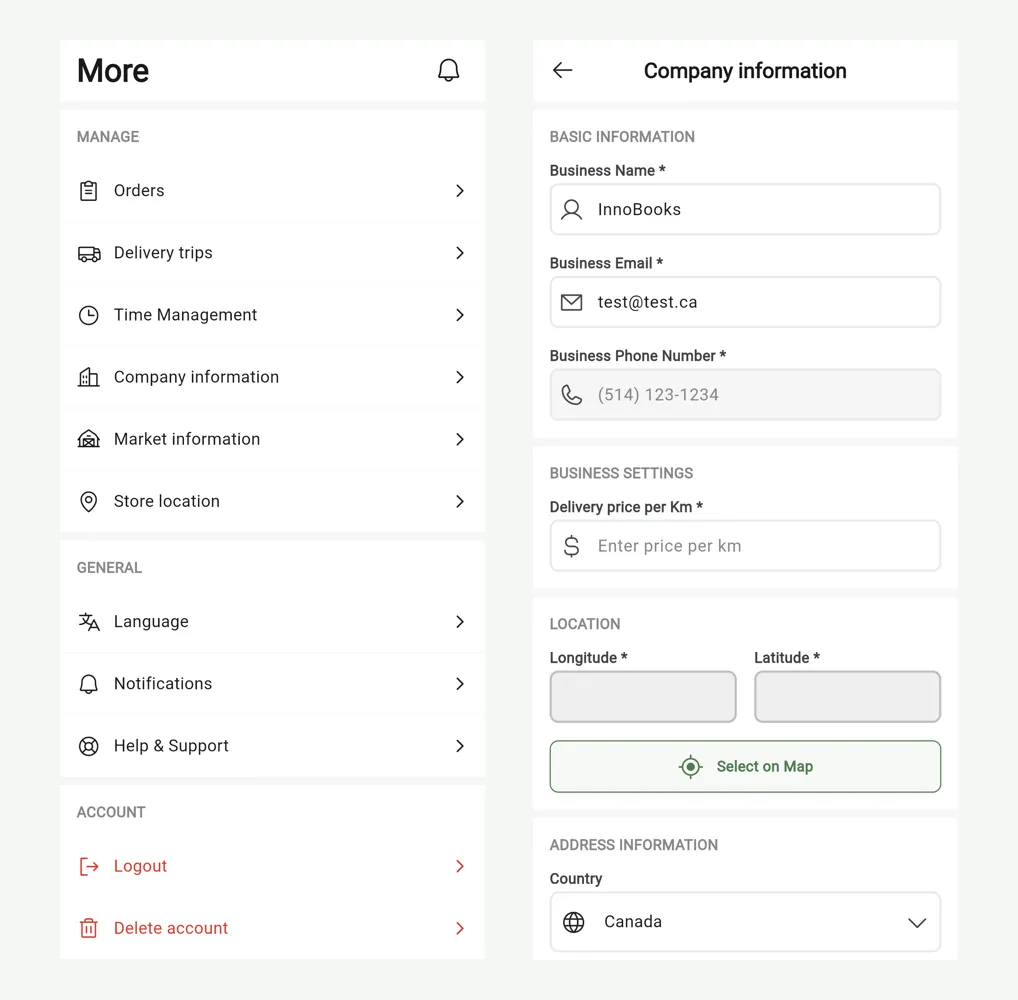 InnoBooks admin app: sign-in and new-order notifications