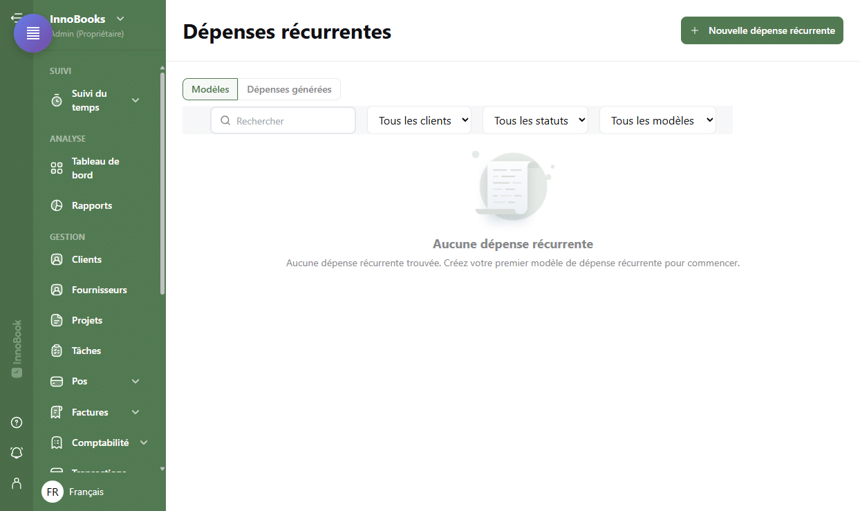 Créer des dépenses récurrentes