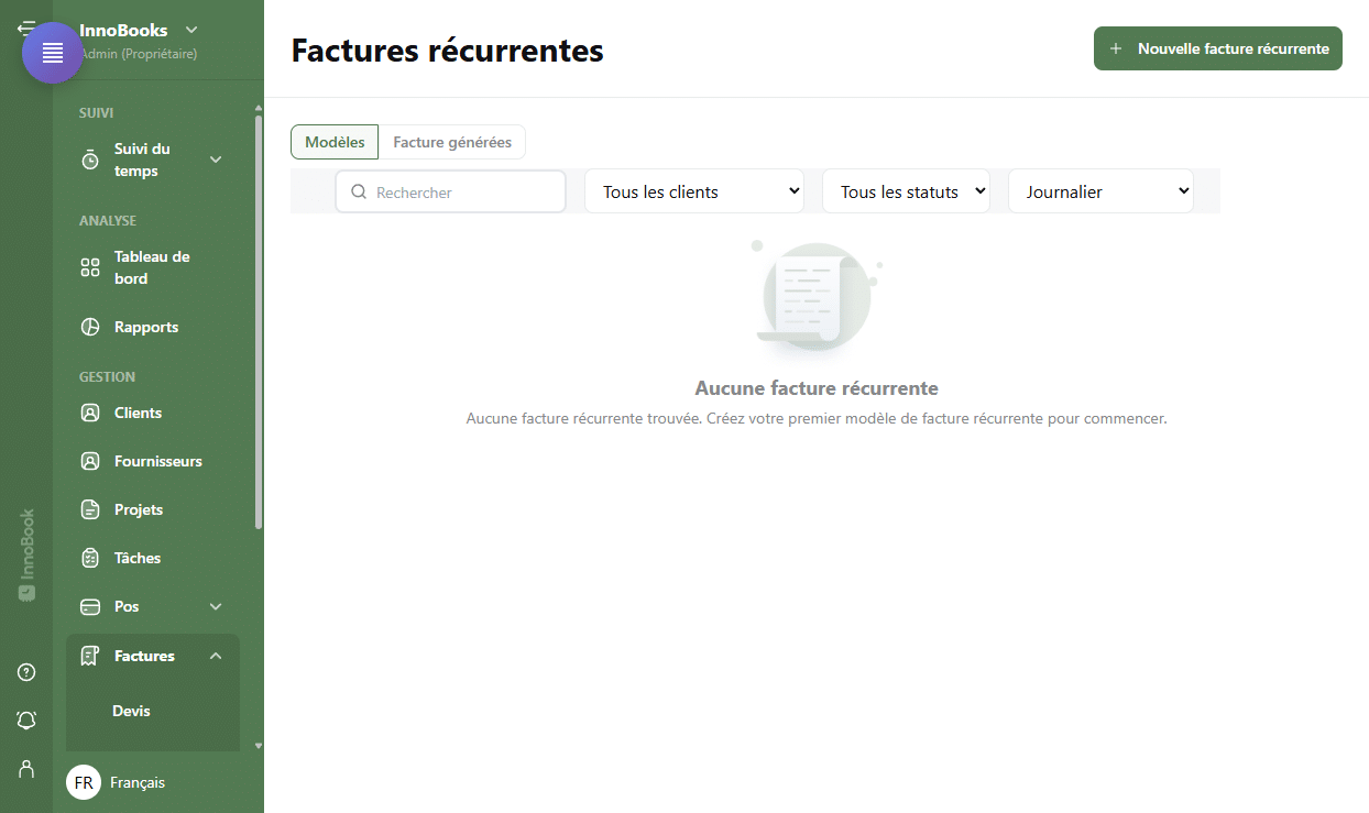 Mettre en place des factures récurrentes