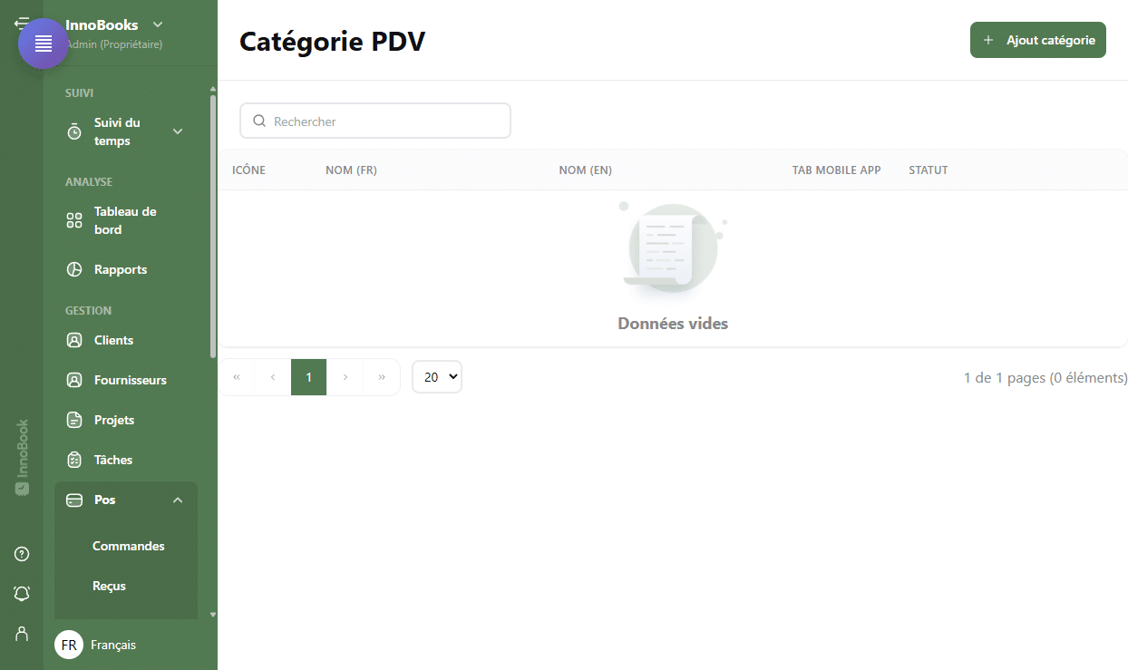 Organiser votre menu en catégories (POS)