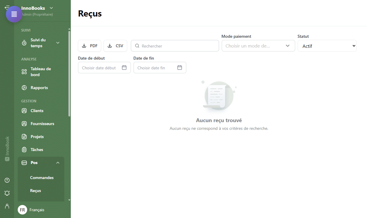 Consulter et rechercher vos reçus