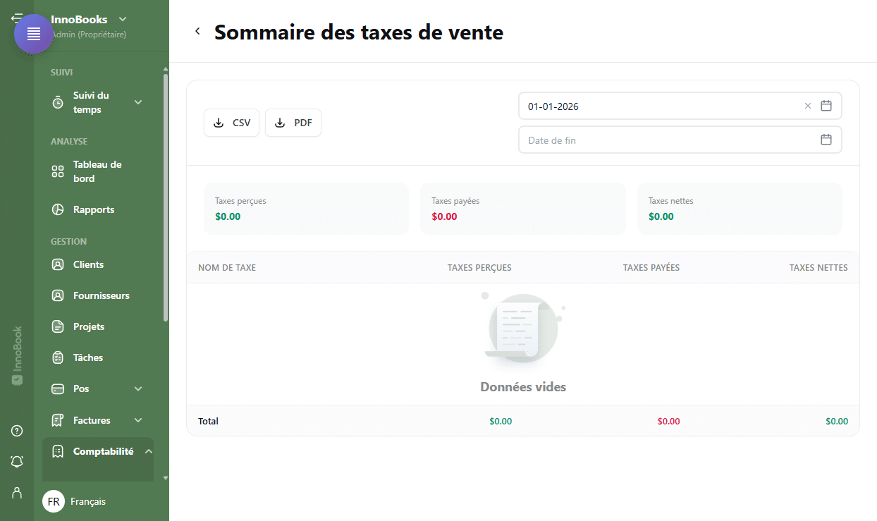 Comment produire votre sommaire de taxes de vente (déclaration TPS/TVQ)
