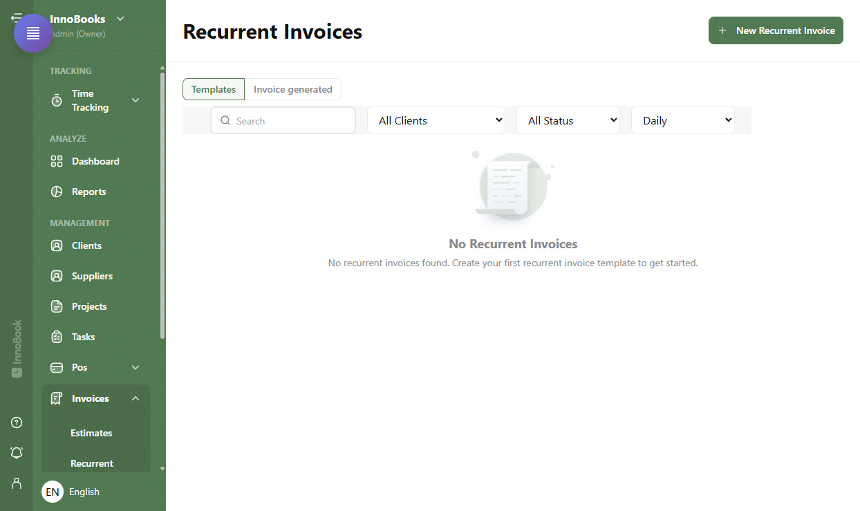 Set up recurring invoices