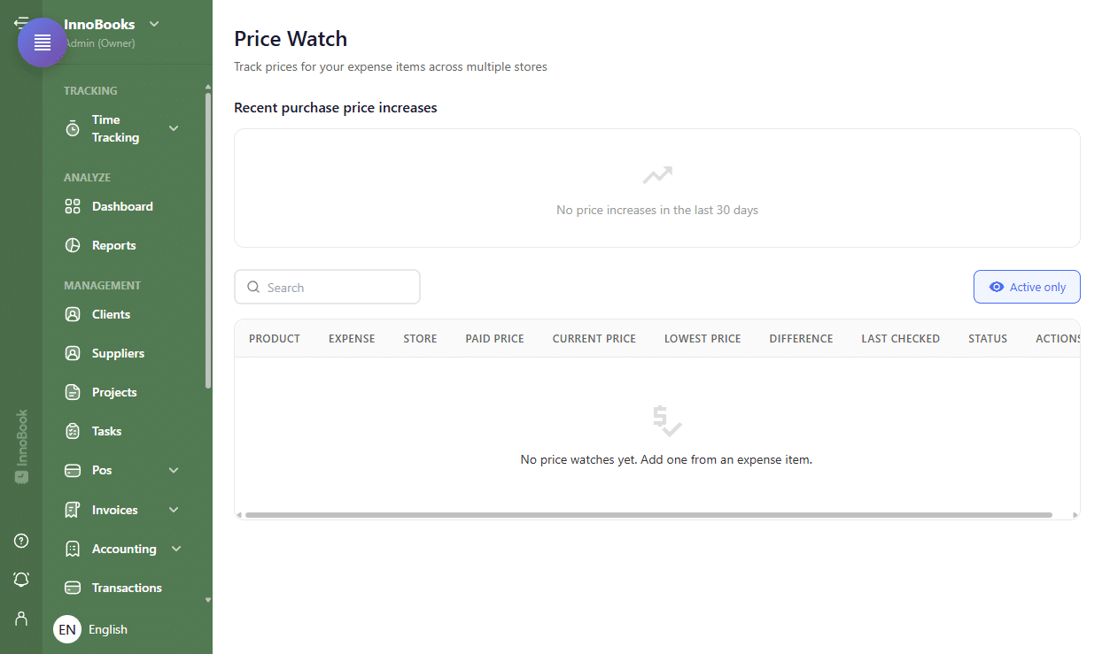 Track your suppliers' price changes