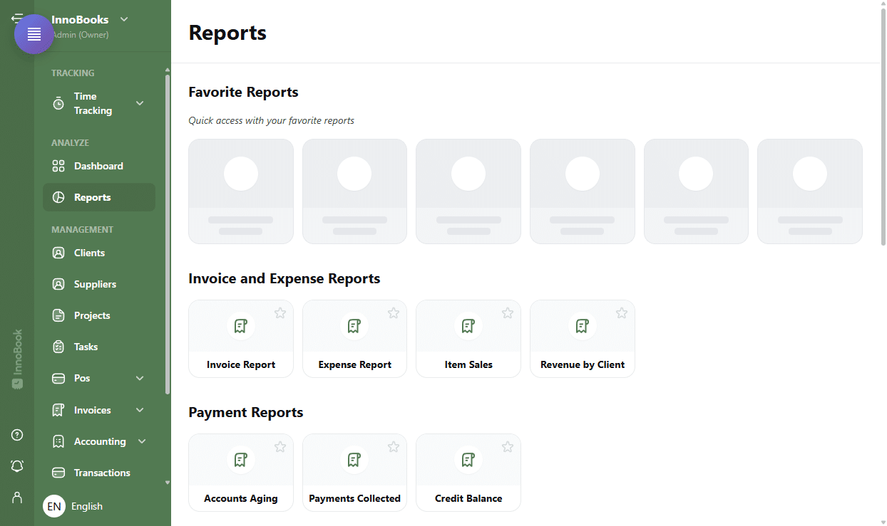 Browse and favorite your reports