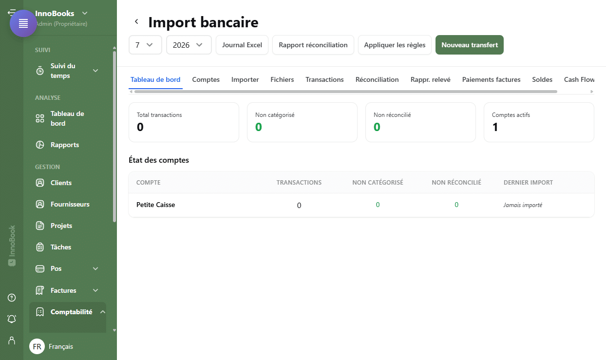 Comment importer et réconcilier vos transactions bancaires