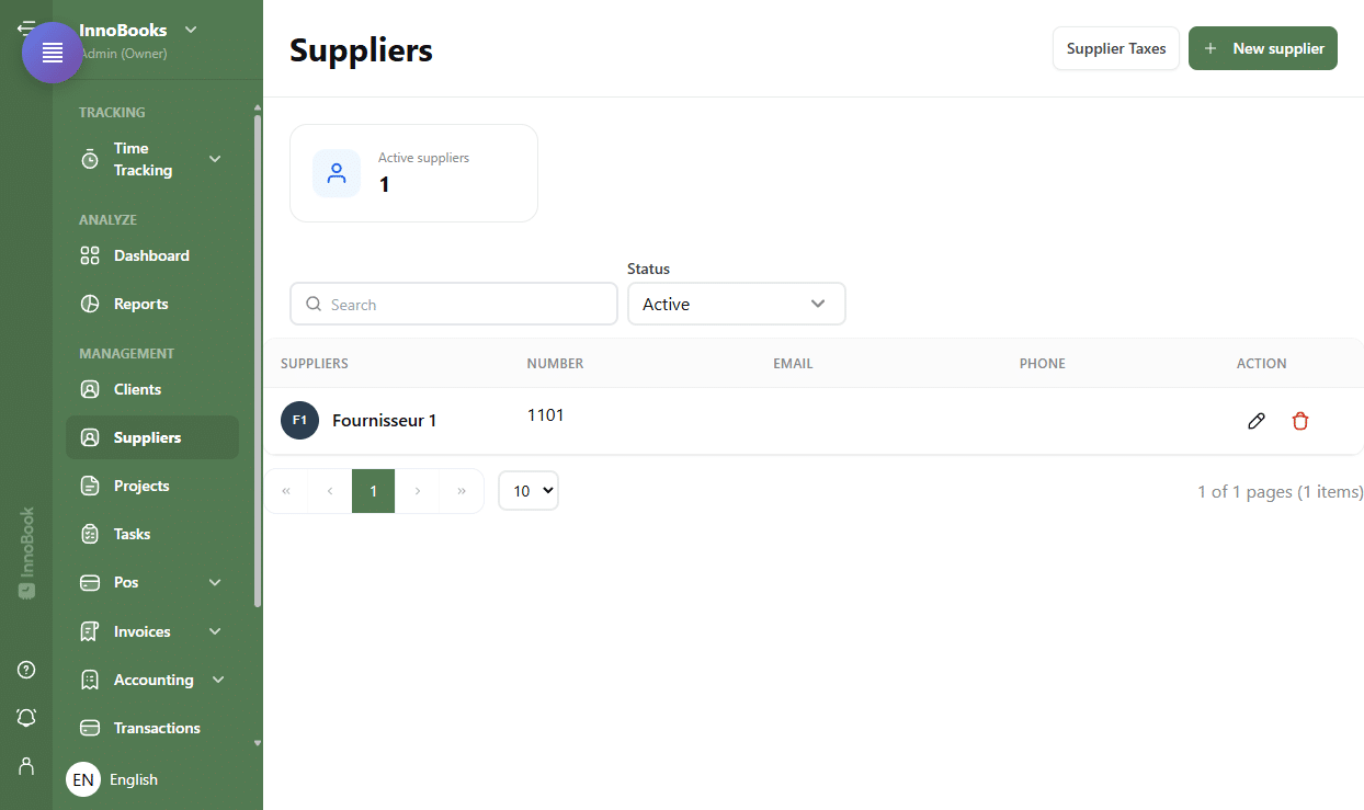 Manage your suppliers