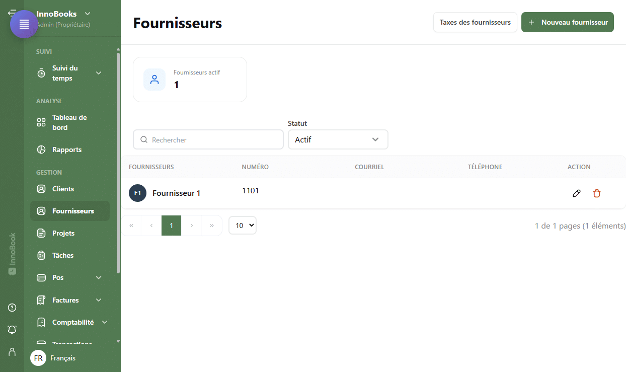 Gérer vos fournisseurs