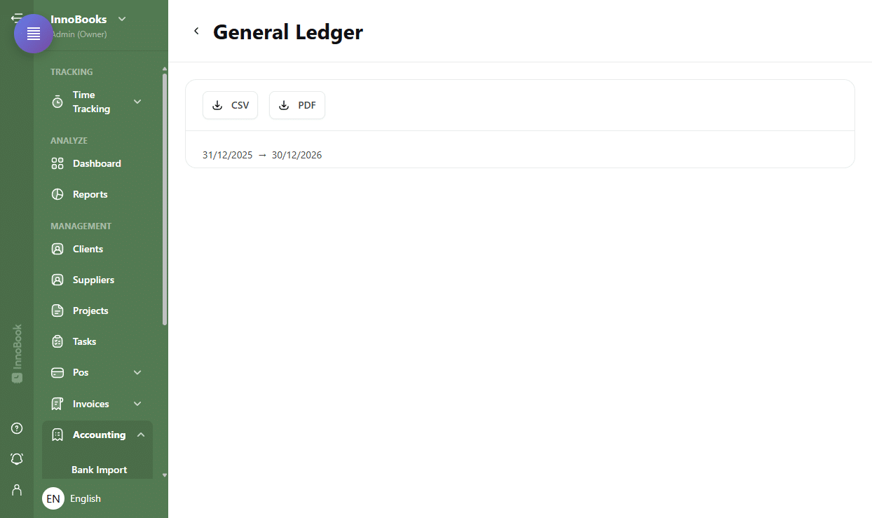View your general ledger and trial balance
