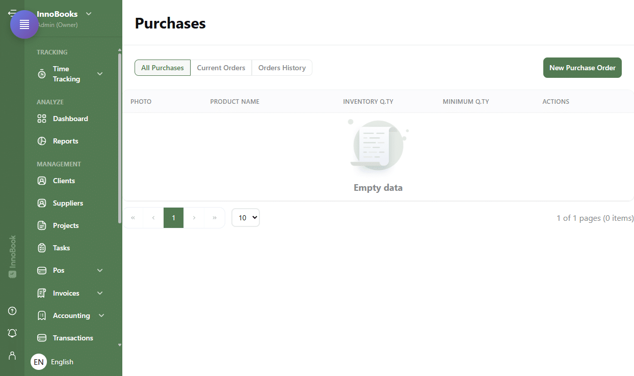 Create a supplier purchase order
