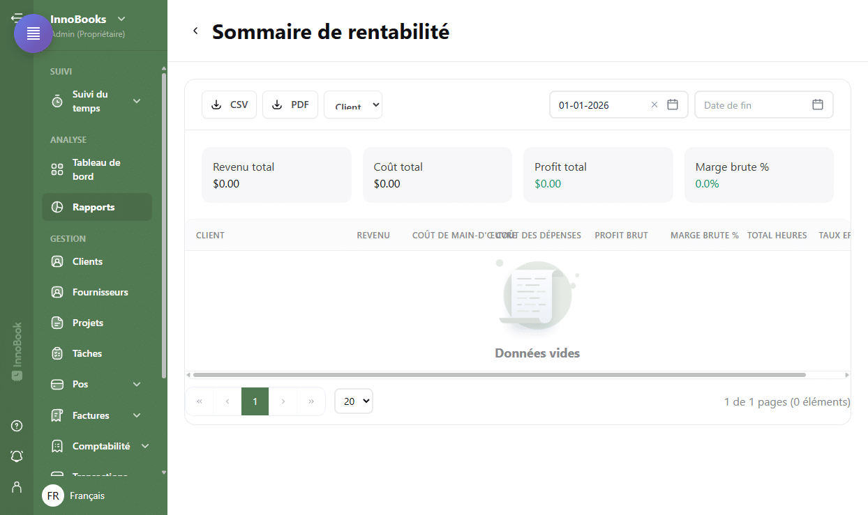 Analyser votre rentabilité par projet et par client