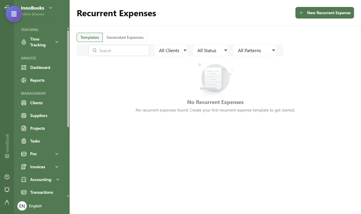 Set up recurring expenses