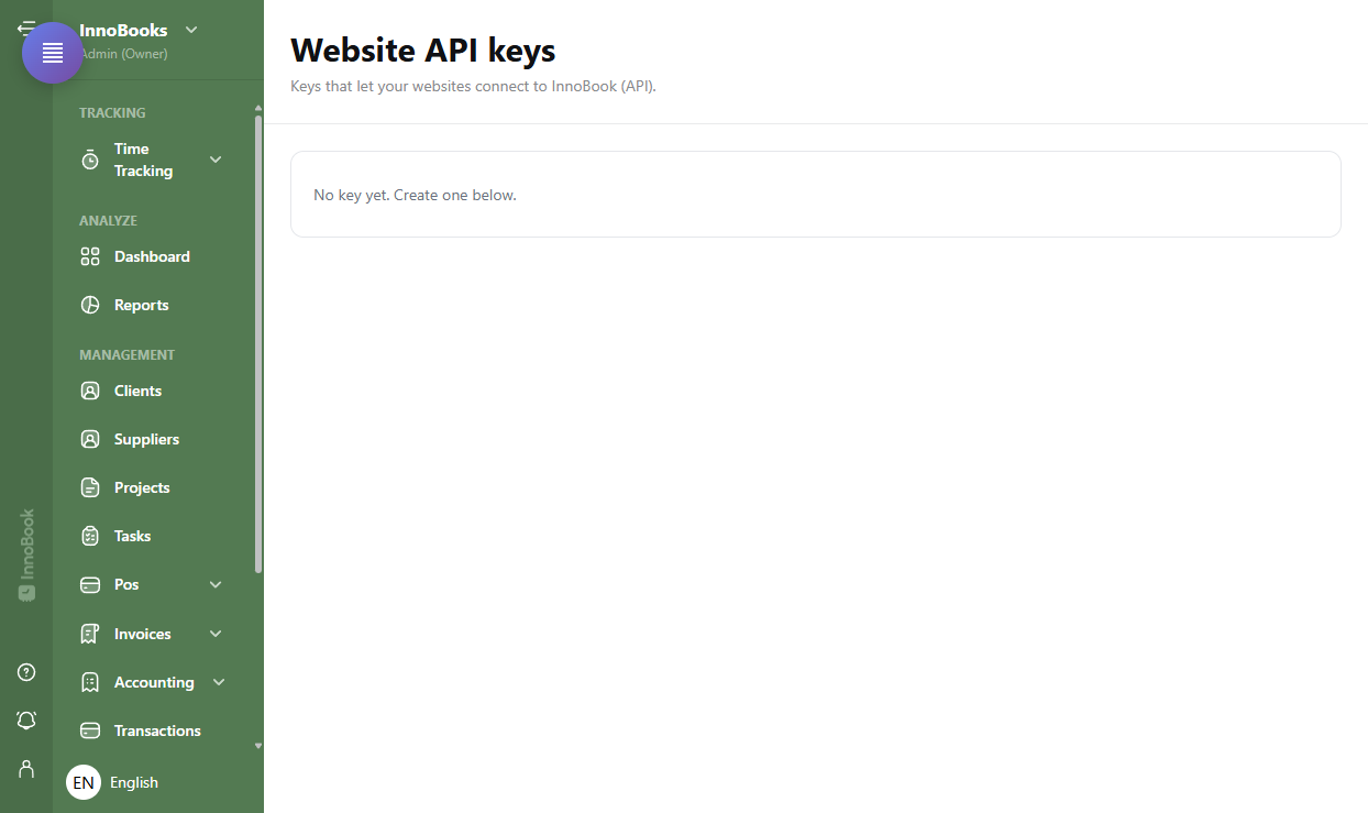 Generate API keys for your websites