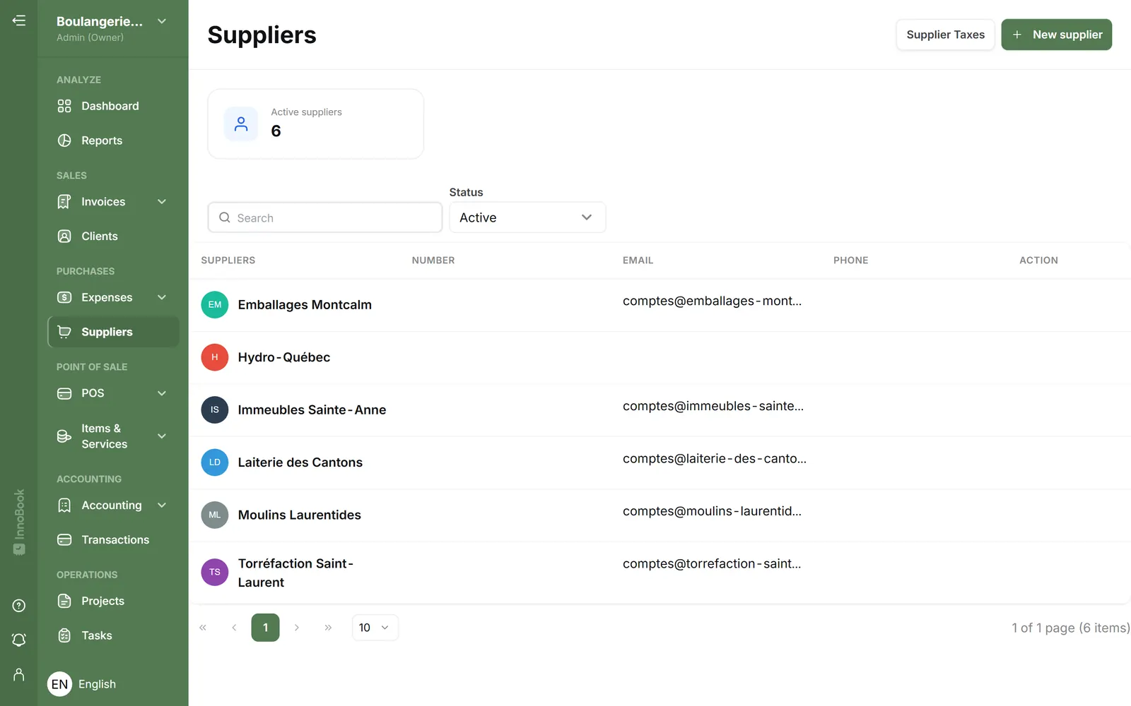 InnoBooks supplier list