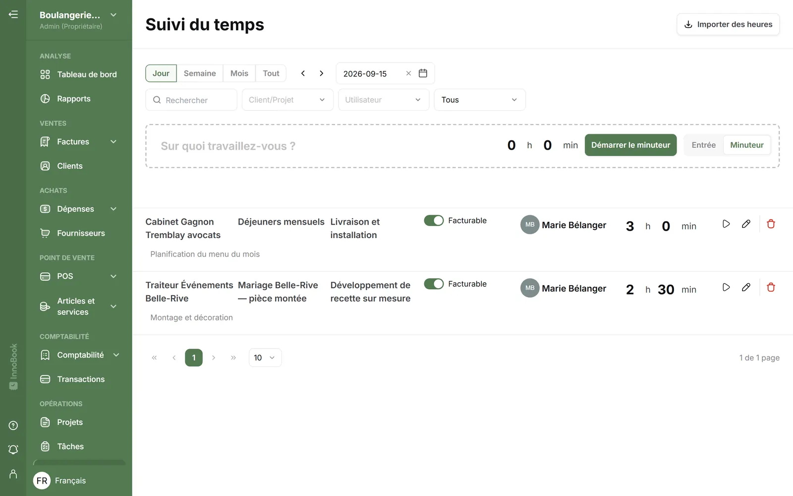 Suivre votre temps