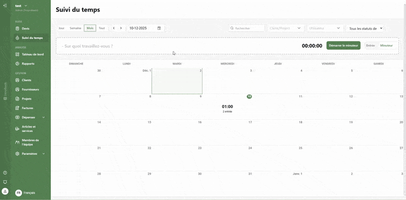 Animation du calendrier InnoBooks