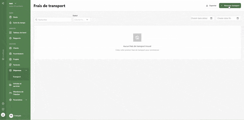 transport expense tracking dashboard