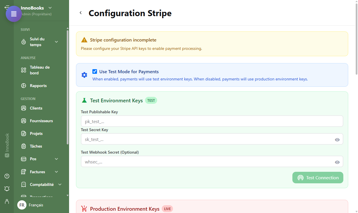 Connecter votre compte Stripe